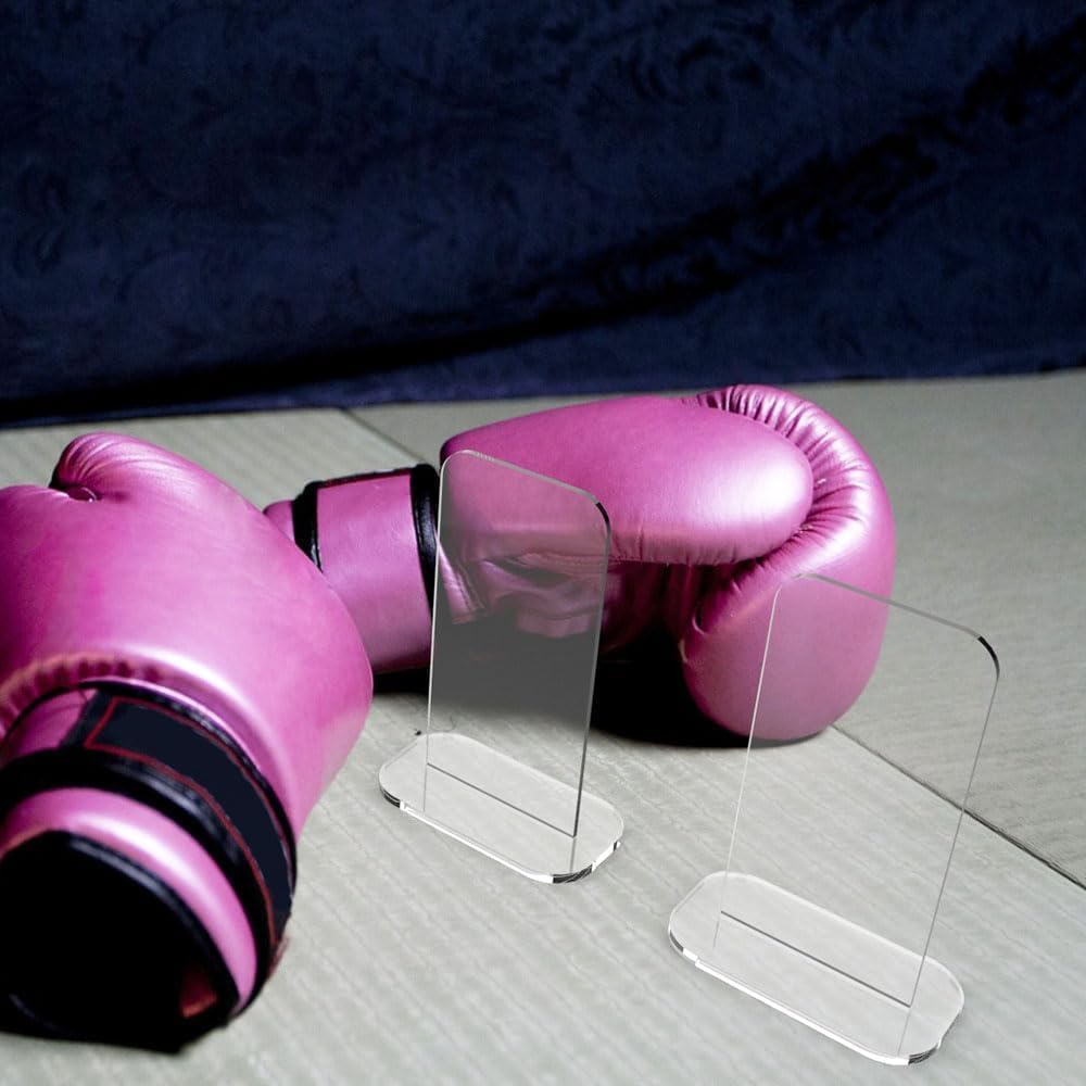 Parikshit Sublimation acyrlic 2pcs Boxing Gloves Holder Stand oragnizer Transparent Display Stand (Clear-1 Pair) 3