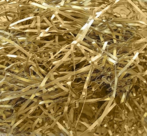 10 Grams of Metallic Gold Luxury Hamper Shred Gift Packaging - Extra Soft Shredded Tissue Paper