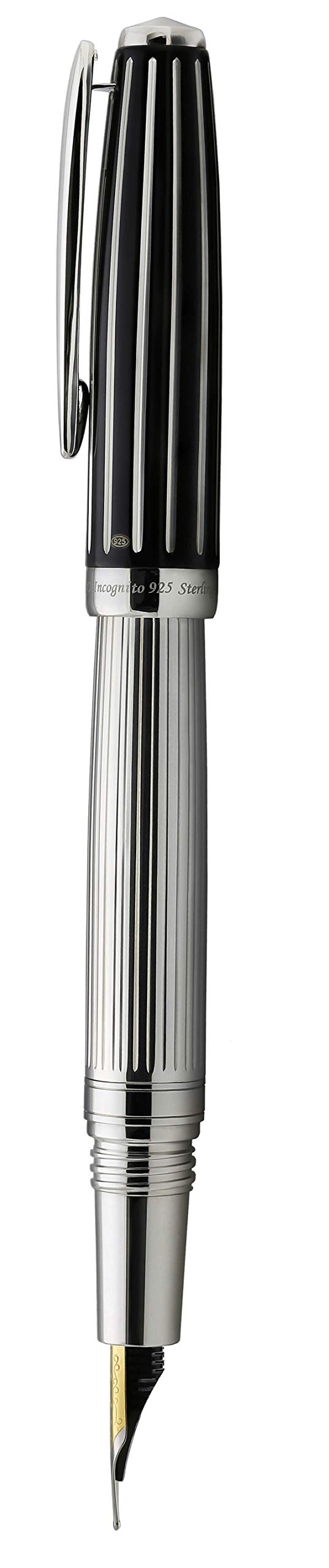 Amazon | Xezo Incognito 万年筆 中字 純銀925スターリングシルバー 純