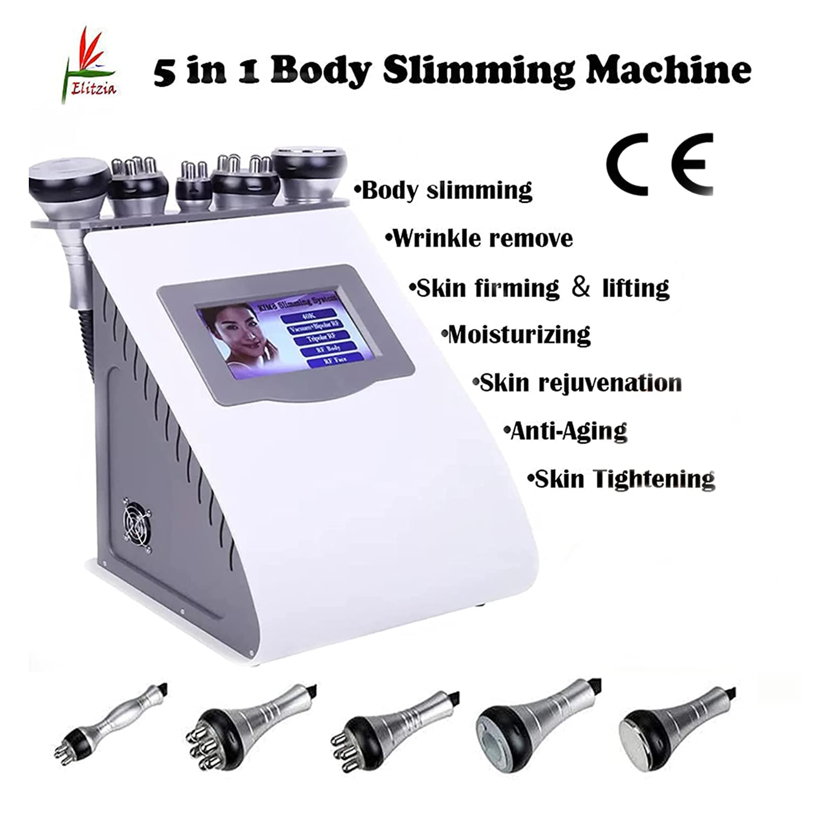 Body Shaper Maschine Fettverbrennung 5 in 1 Haut Lifting Gesicht Straffung Cellulite Reduktion Anti-Aging Falten Entferner Gesichtspflege Ausrüstung Elitzia ET2021