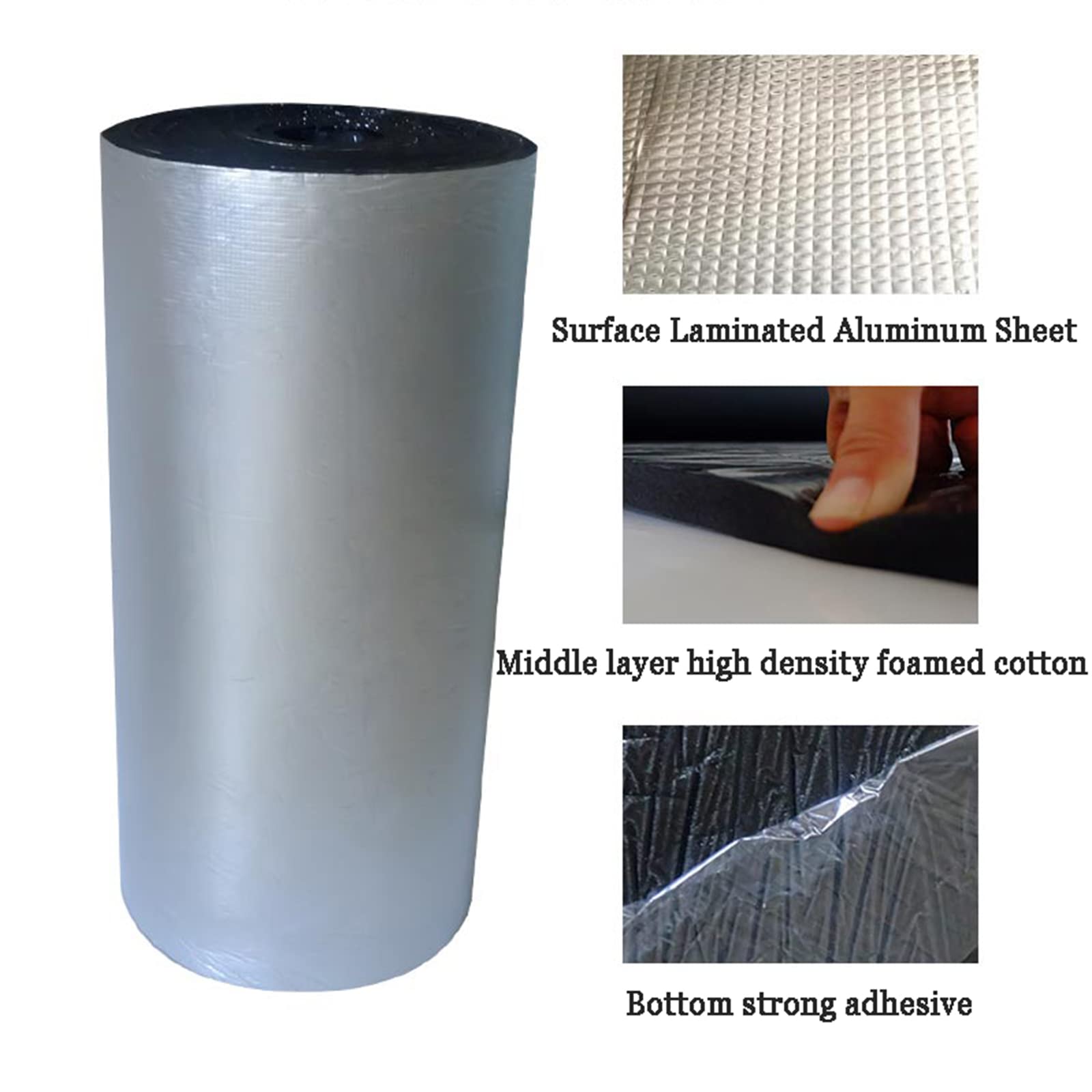 Isolamento Termosifoni,Pannello Riflettente Termosifoni, Auto Sound Deadener, Mainetto Mortale, Scudo di Calore Automobilistico, Killer di Rumore Riflettente, Rumo,15mm（THk）,1 * 1M(1m²)