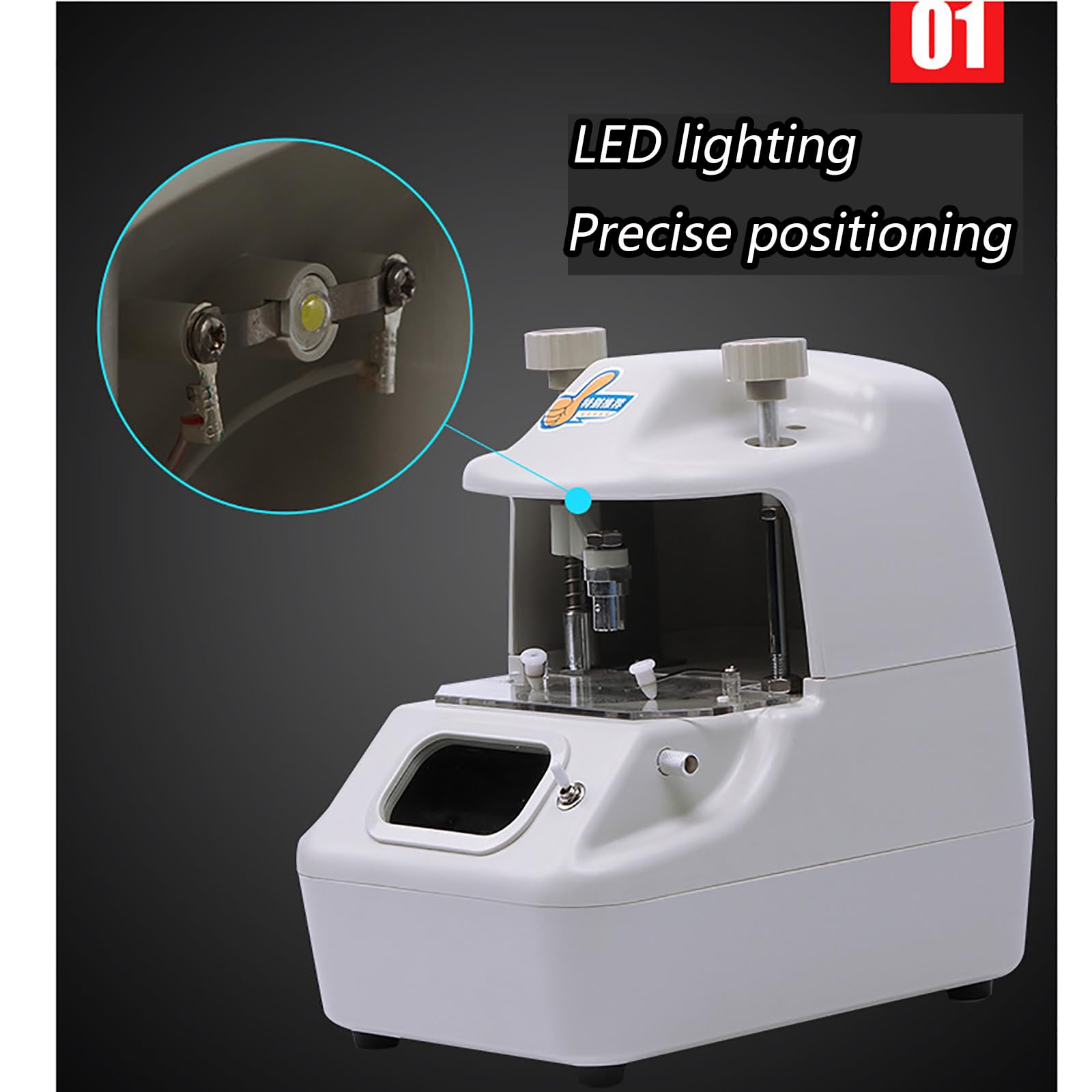 Localizador de centro de lente óptica LED, aparato de centrado de lentes con cabezales de ventosa para tiendas ópticas