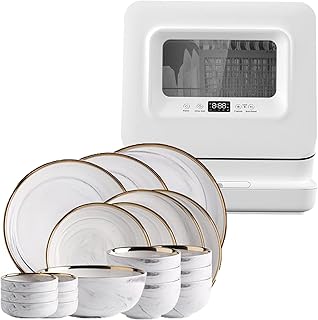 Zmywarka Nablatowa,220v 850w 50hz,5 ProgramóW PrzenośNa Zmywarka Z Wbudowanym Zbiornikiem Na Wodę 5,7 Litra, GóRnym I Dolnym Ramieniem Natryskowym,Odpowiednia Do Mieszkań,AkademikóW I DomóW