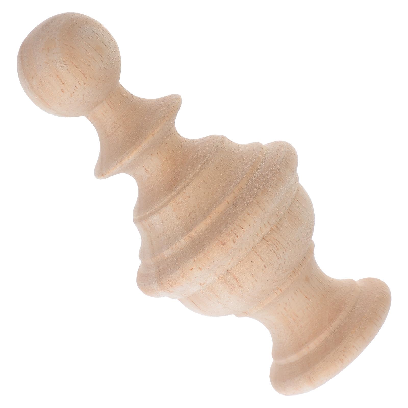 SECFOU Embouts Décoratifs en Bois à Boule pour Escalier et Tringle à Rideau, Finition Lisse en Bois Naturel, Design Sculpté Main pour Décoration Chambre ou Salon