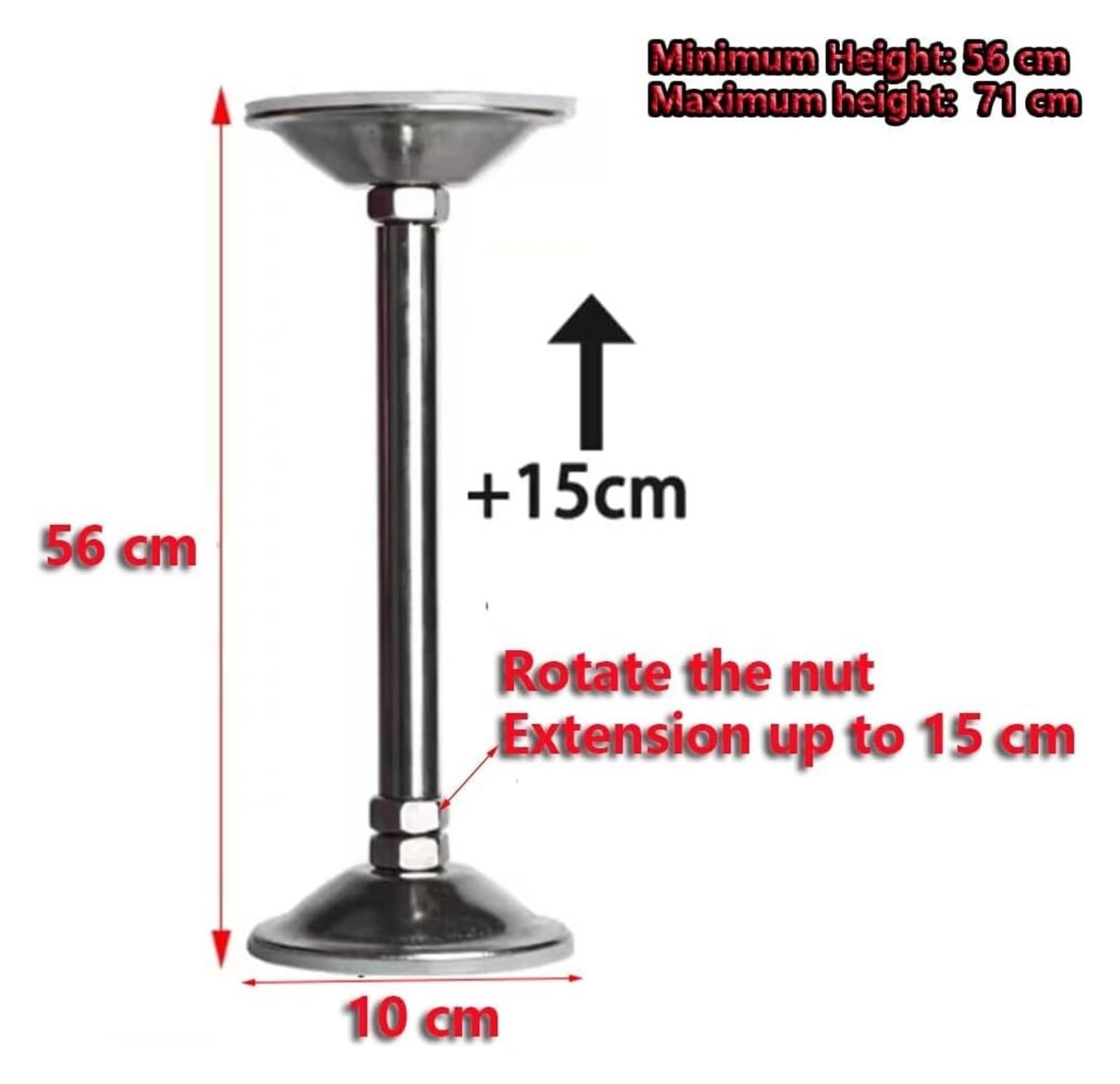 Patas para muebles de lavabo, Barras de soporte ajustables for lavabo de baño, kit de reparación de patas de fregadero de cocina de acero inoxidable for muebles de gabinete, 2 piezas(Height 56 71cm(22