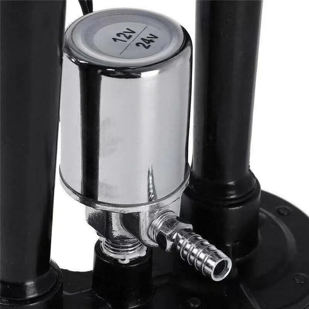 Bocina de aire doble tono, Bocina de coche de 600 dB, doble bocina de aire, 12 V/24 V, color negro, for coche, camión, barco