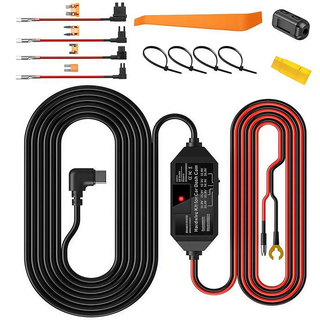 STHIRA® Dash Cam Hardwire Kit, Automatic Dash Cam 12V/24V to 5V Step-Down Cable Kit with Controller, Adjustable USB C Plug-in Low-Voltage Protection Wiring Kit for RV, SUV-image-21