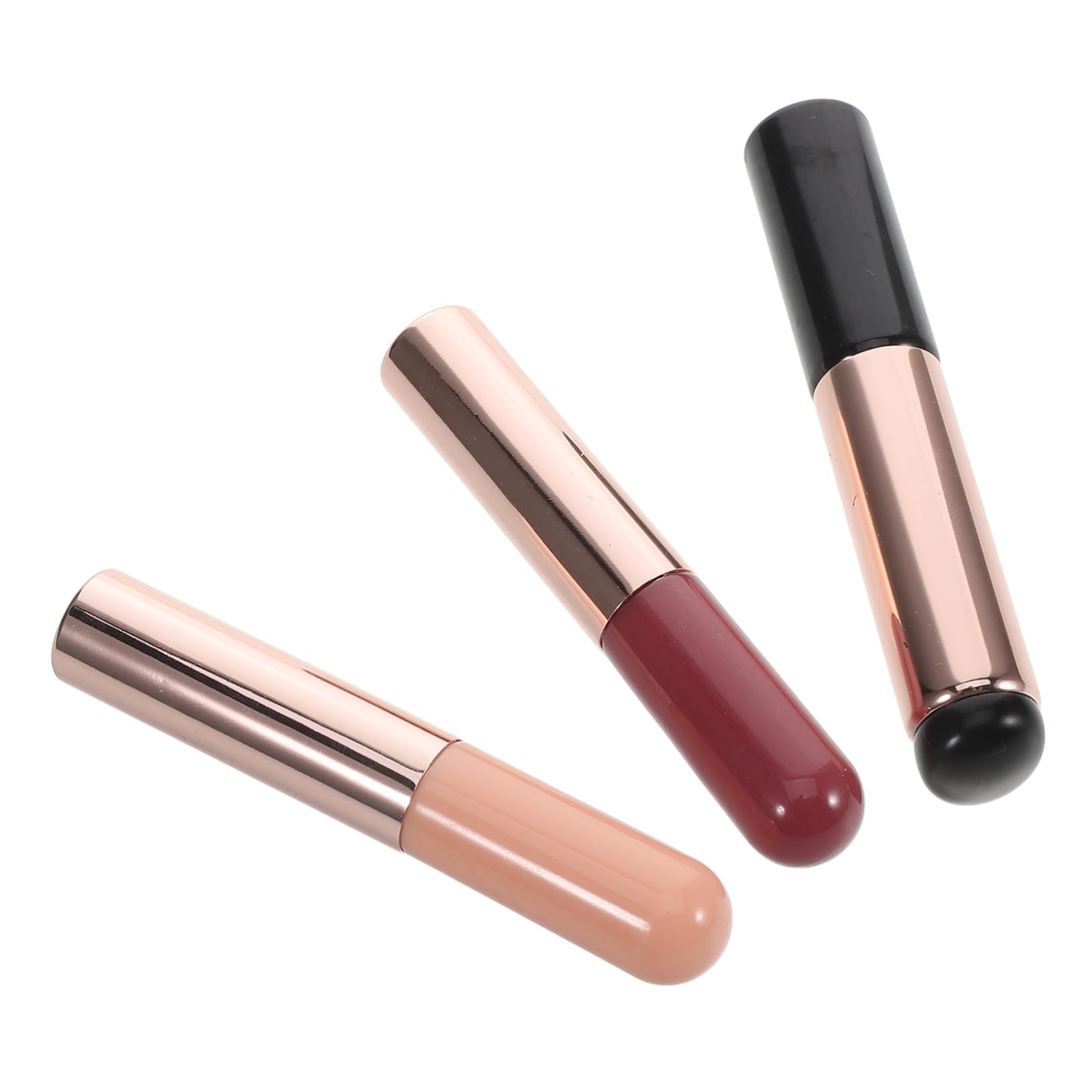 TOVINANNA 3pcs Nail Art Tool Soft Lip Brush for Application for Personal and Professional Use Includes Dusty and Brushes