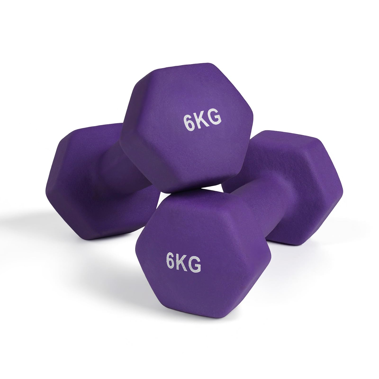 Mancuernas Hexagonales con Recubrimiento TPE Antideslizante, Pesas de Hierro, Diseño No Rodante, para Entrenamiento de Fuerza en Casa