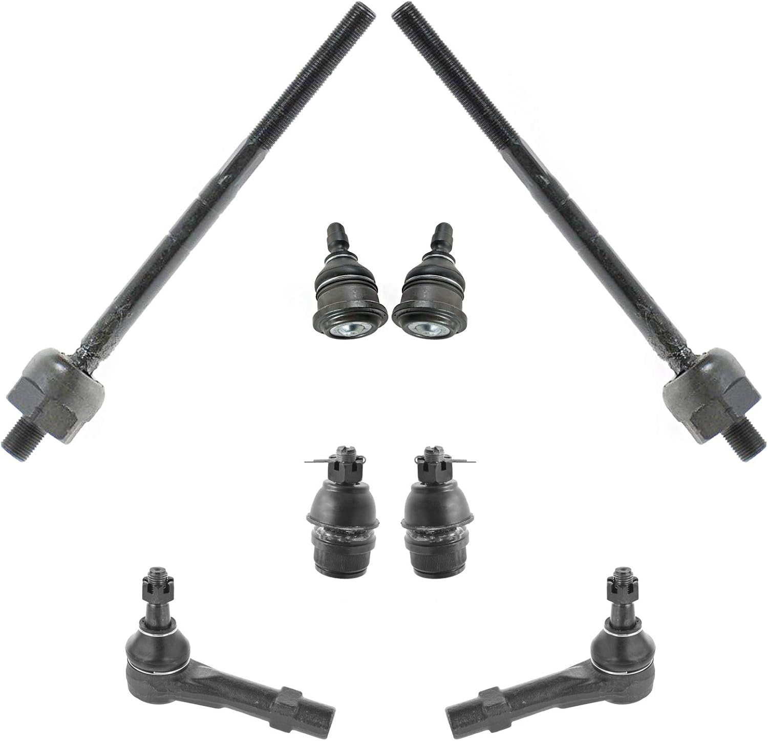 TRQ Front Steering & Suspension Kit Ball Joint Tie Rod Compatible with 1998-2011 Ford Ranger 2001-2009 Mazda B2300 1999-2001 B2500 1998-2007 B3000 1998-2000 B4000