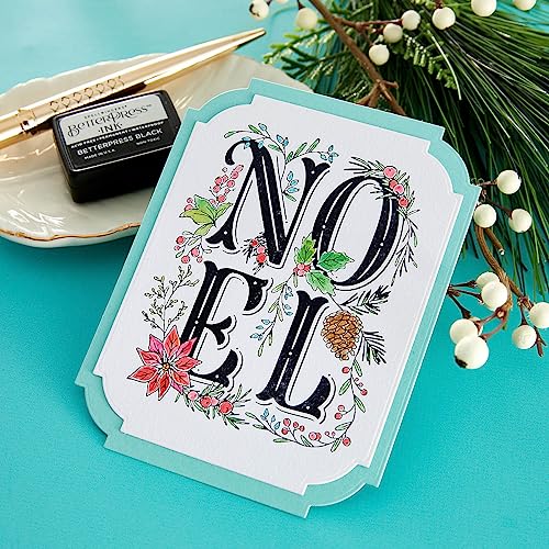 Spellbinders Festive Noel Press Plate from The BetterPress Christmas Collection, Metal - Image 3