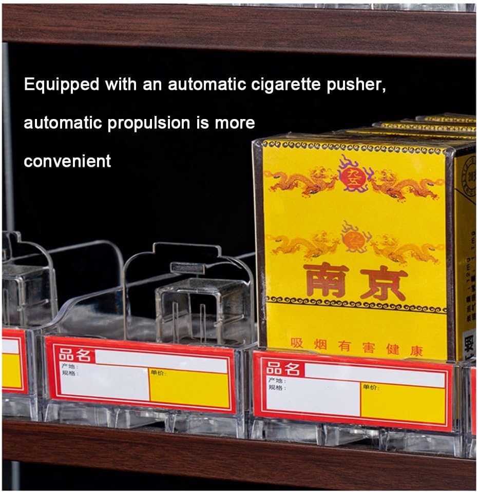 Cigarettes Organiser Holder, Rectangular Cigarette Case Holder, Acrylic Cigarette Display Holder, Auto Cigarette Pusher, Wall Mounted Cigarette Rack (Clear 68.5x29x18.85cm)