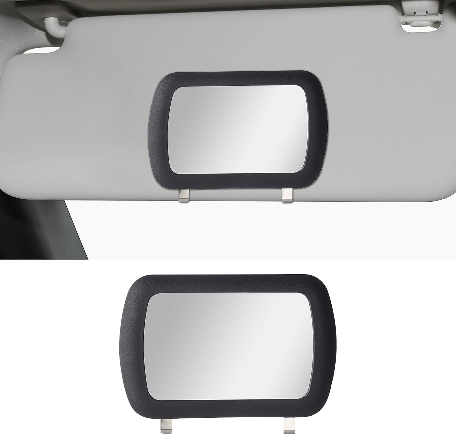 Car Sun Visor Vanity Mirror, Clip-on Automotive Makeup Sun-Shading, Vehicle Sun Visor Cosmetic Vanity Mirror for Women Girls, Universal Interior Car Accessories (Black) (Black)