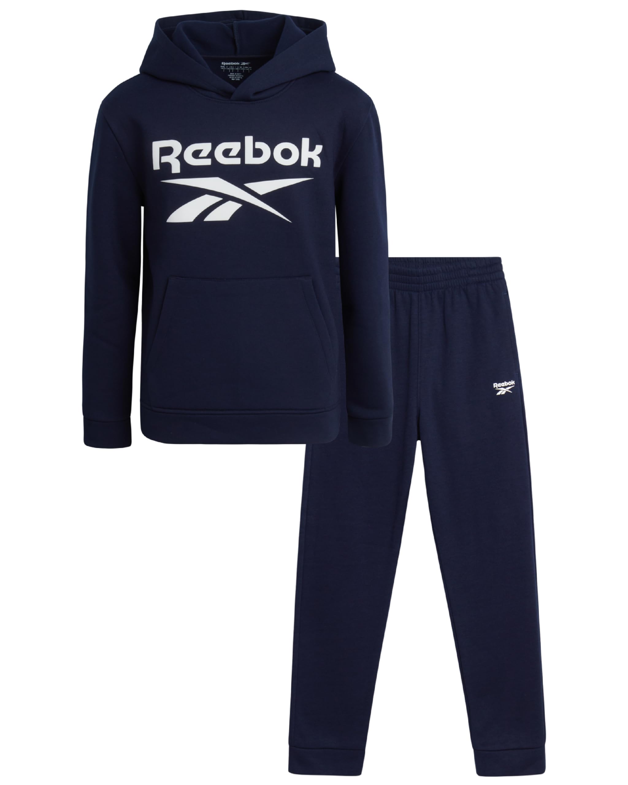 Reebok Boys Sweatpants Set - 2 Piece Fleece Pullover Hoodie Boys Sweatshirts and Youth Kids Jogger Sweatpants Athletic Sets