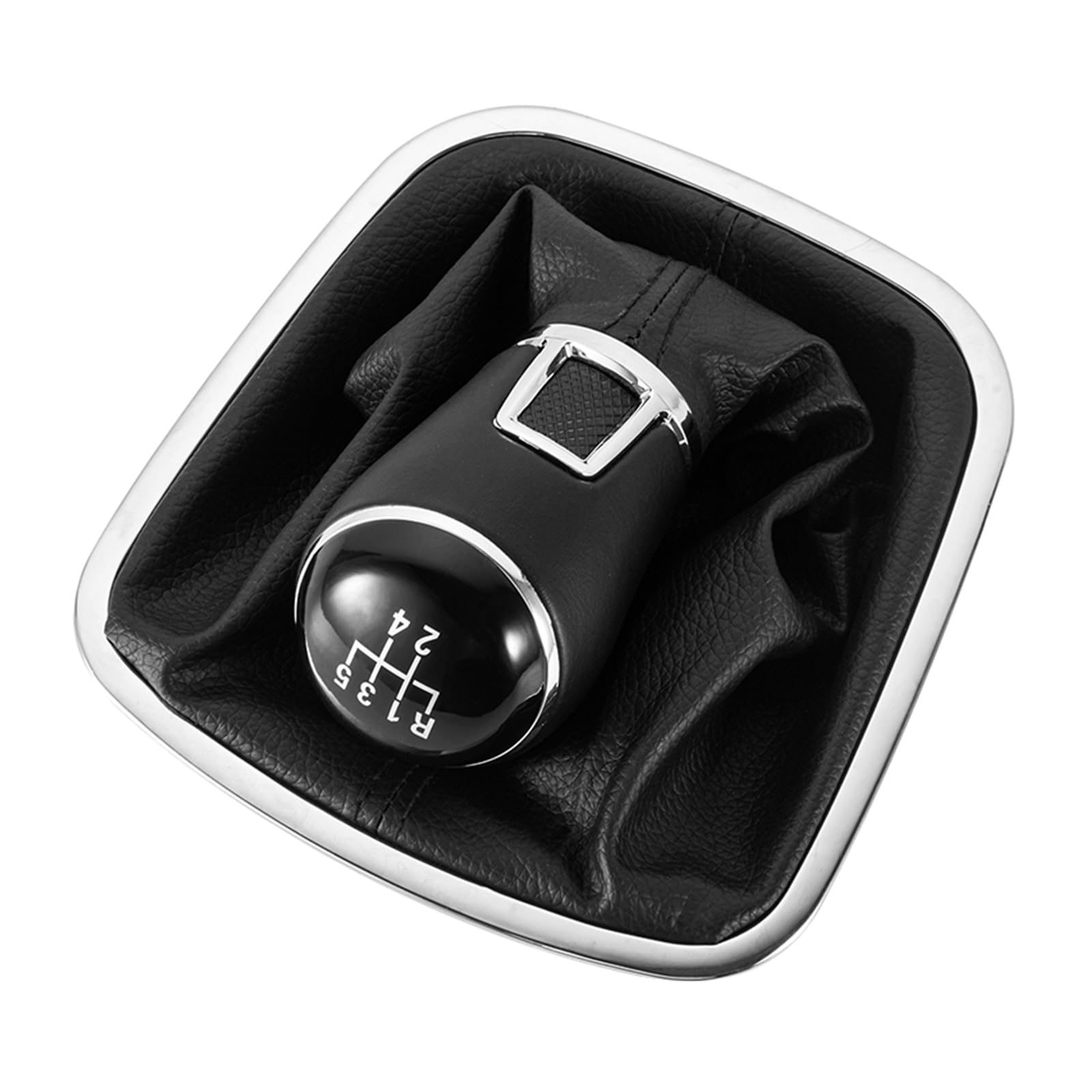 Dbmswzjqpv 5 Speed Leather Gear Shifter Knob For Vw Polo 6C 2015 2016 2017 2018 Black Stylish