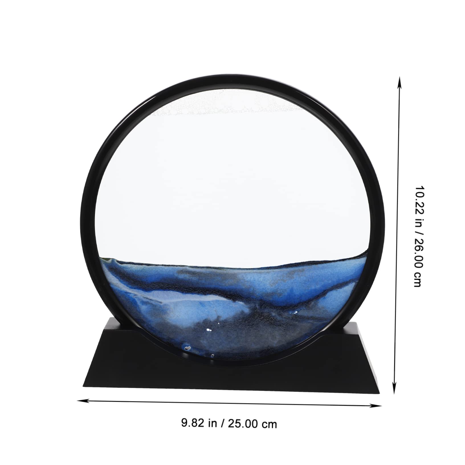 UPKOCH Cuadro de Arena Líquida Dinámica Paisajística 3D 12inch | Decoración para Casa y Oficina, Color Azul, Abs Agua y Arena, Estilo Elegante y Simple