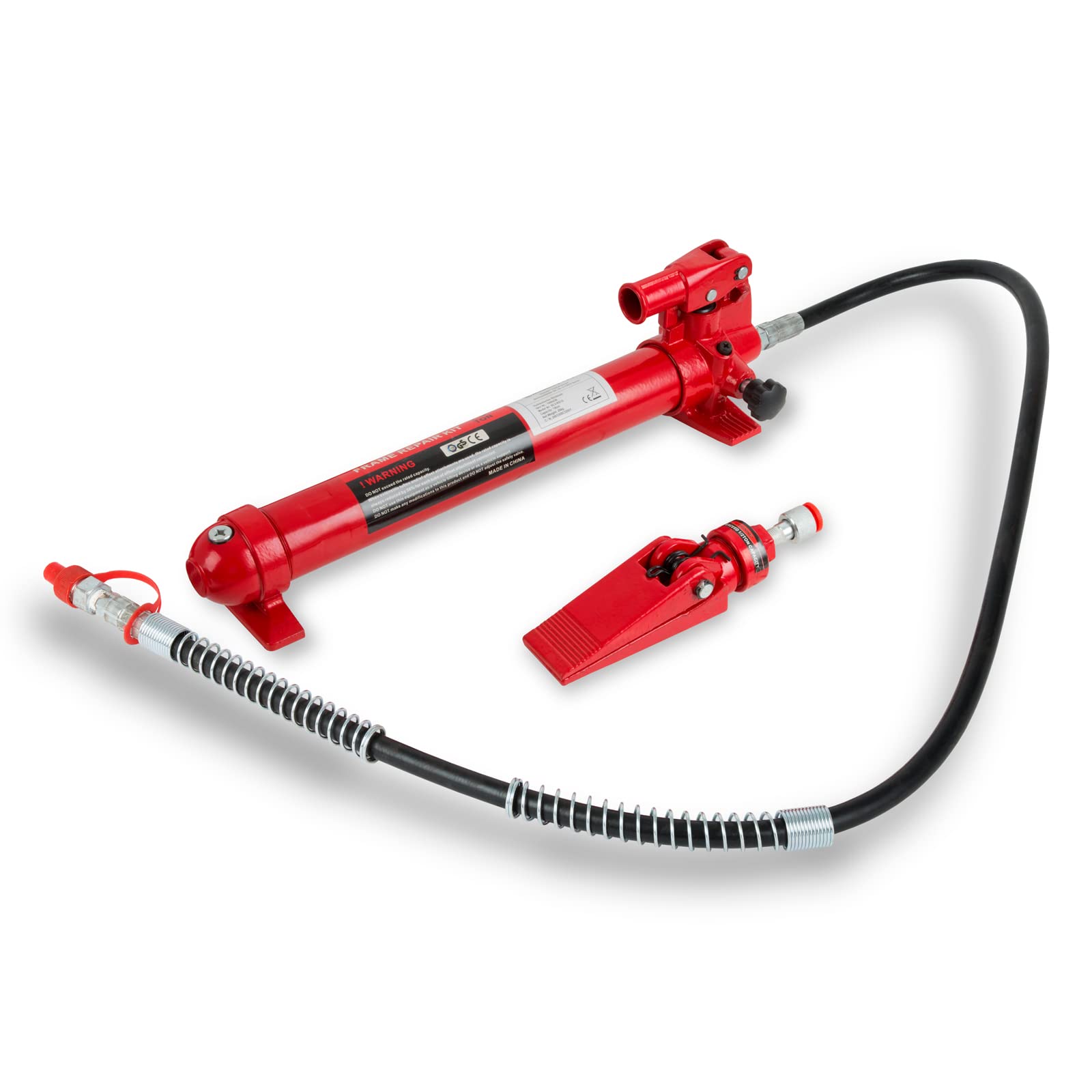 EBERTH Presse à carrosserie hydraulique avec Puissance 10T, kit de débosselage Complet Comprenant Une Presse, 7 pièces de Pression, Un écarteur, Une Mallette, Outillage Automobile Professionnel