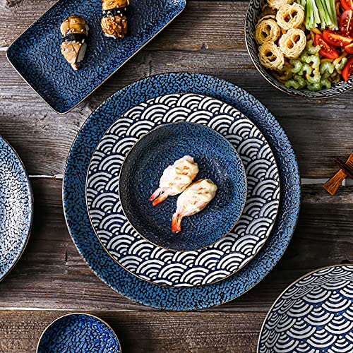 Qeeadeea prato de massa de cerâmica,conjunto de 2, tigela de salada de macarrão grande, prato de sal