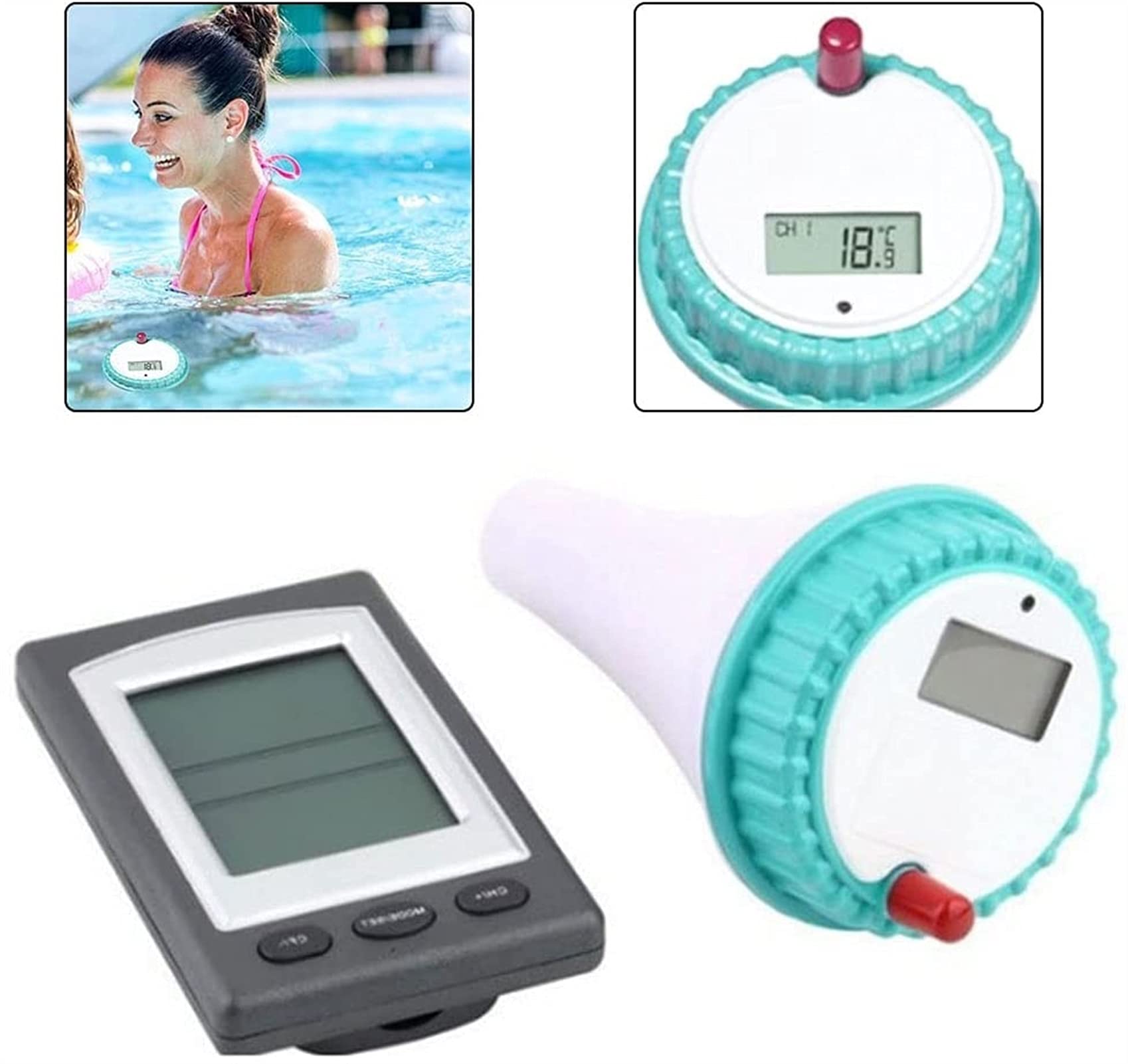 Termometr bezprzewodowy zdalny cyfrowy wskaźnik temperatury wody z wyświetlaczem LCD