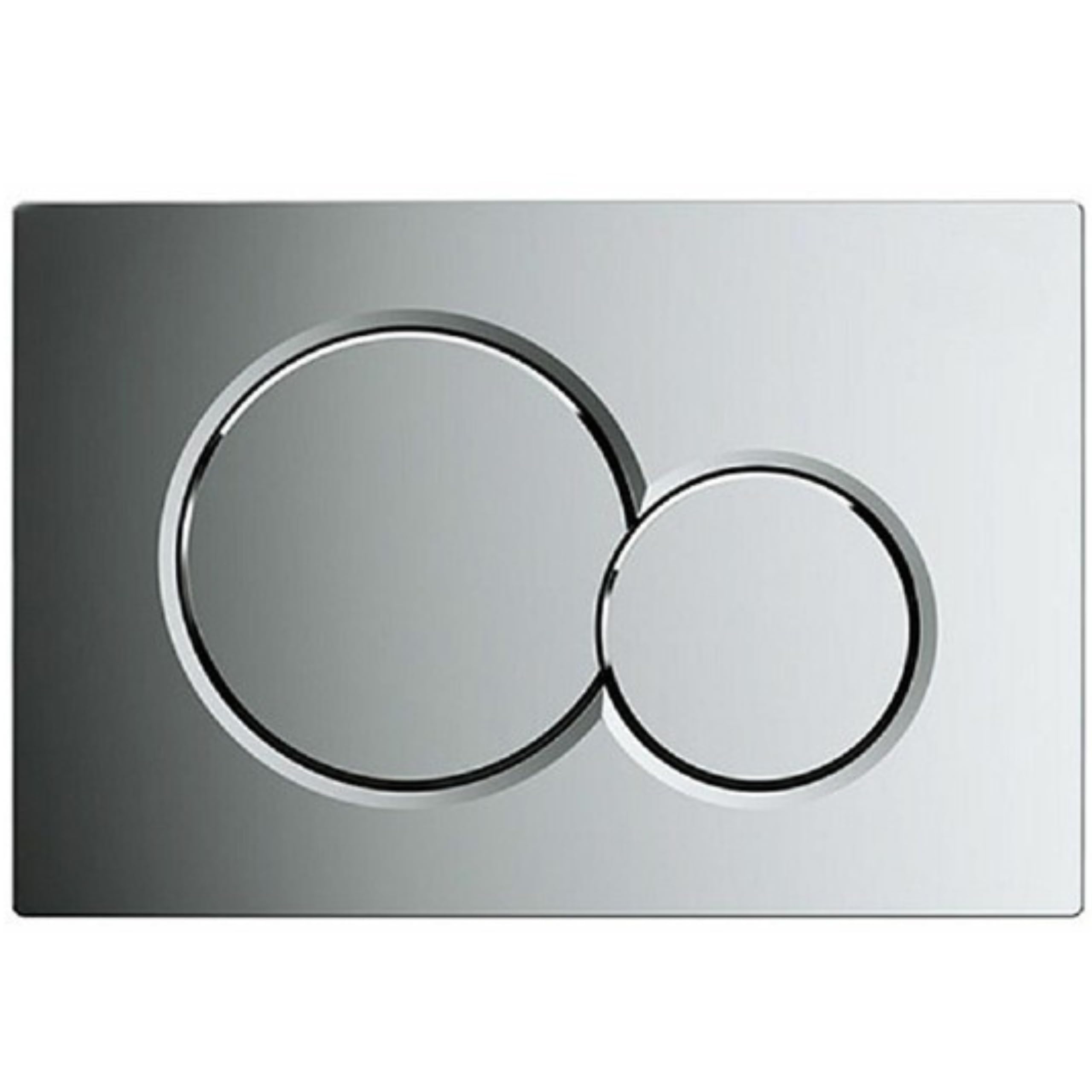 Piastra di comando per WC AquaUno ROND, 24,6 x 16,4 cm, cromata | plastica ABS; scarico meccanico a 2 quantità per cassette da incasso Sigma; versione pronta per il montaggio