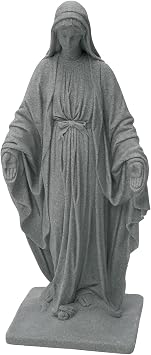 Virgin Mary Statue Natural Granite Appearance Made of Resin Lightweight 34