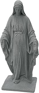 EMSCO Group Virgin Mary Statue – Natural Granite Appearance – Made of Resin – Lightweight – 34”