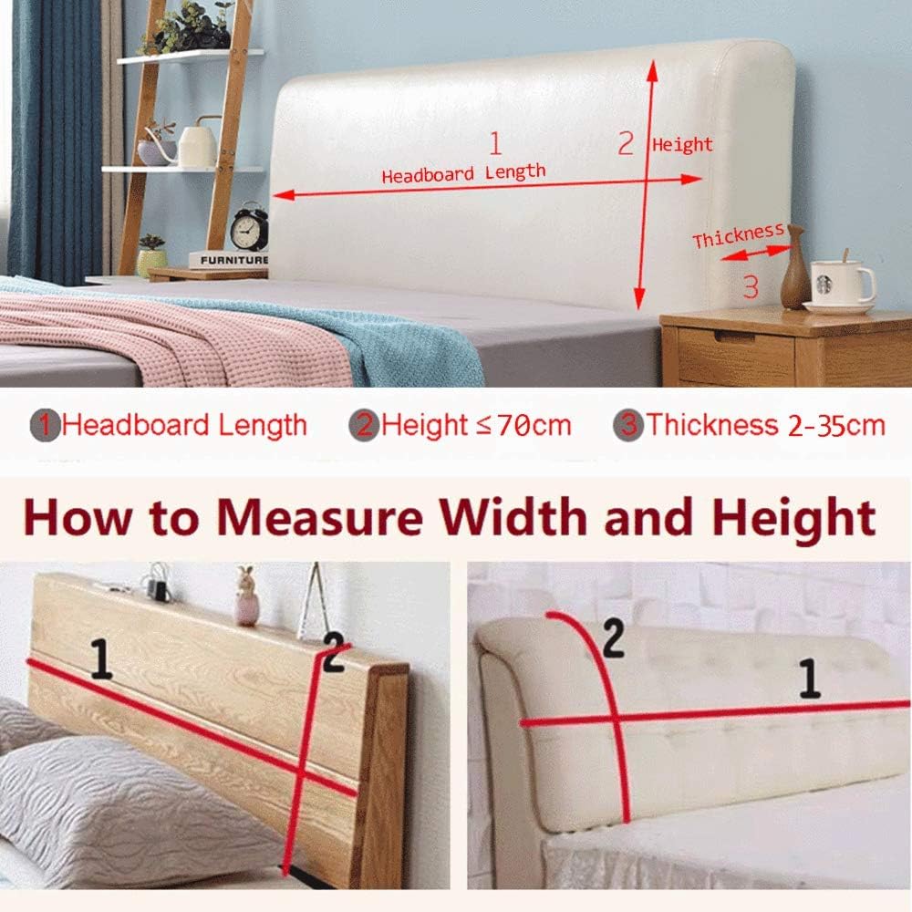 Headboard Slip Bed Headboard Protector Thicken Corduroy Dustproof Stretch Solid Color European Style Bed Head s for Twin Queen Full California King Size Beds Beige-1.5m (Beige 2.0m)