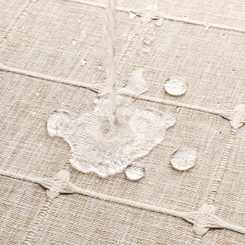 Mitovilla Boho Extra Long Shower Curtain 72 X 84, Modern Farmhouse 84 Inch Xl Rustic Cotton Linen Tassel Heavy Duty Shower Curtain Set With Hooks For Cottagecore Country Bathroom Decor, Tan Brown #TOP5