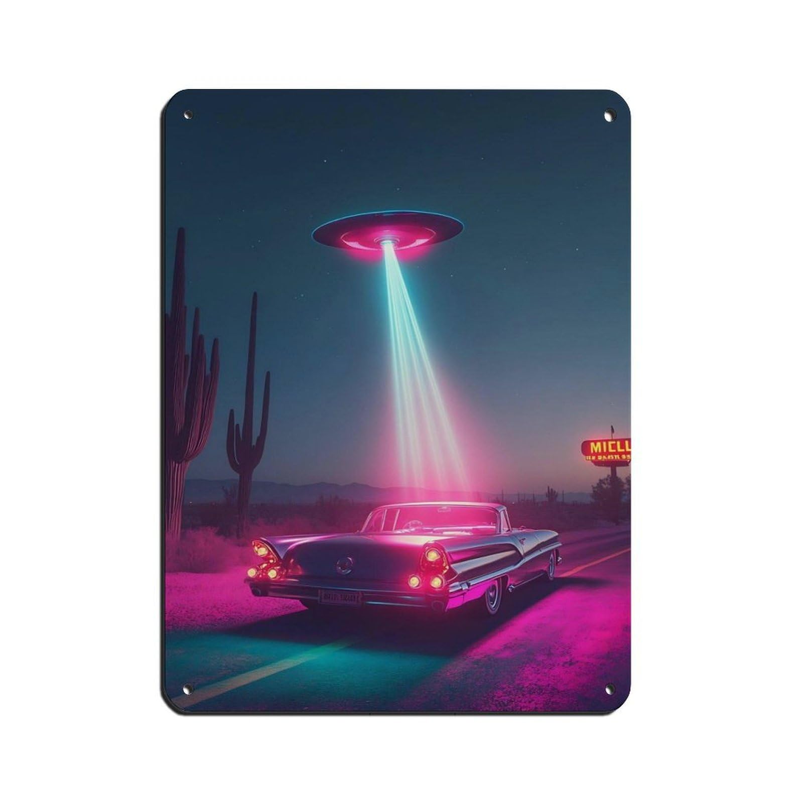 Vintage Futuristic Car Art,Sci-FiDecor Retro Poster Metal Tin Sign Chic Art Retro Iron Painting Bar People Cave Cafe Family Garage Poster Wall Decoration 12x16inch(30x40cm)