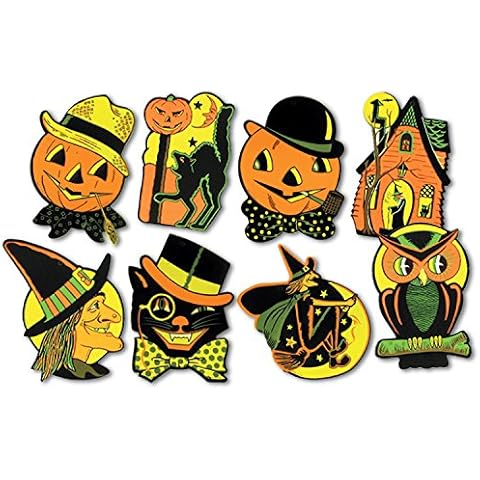 Beistle Pkgd Halloween Cutouts 8.5 inches x 9.25 inches - 2 Packs of 4 Cutouts Cover