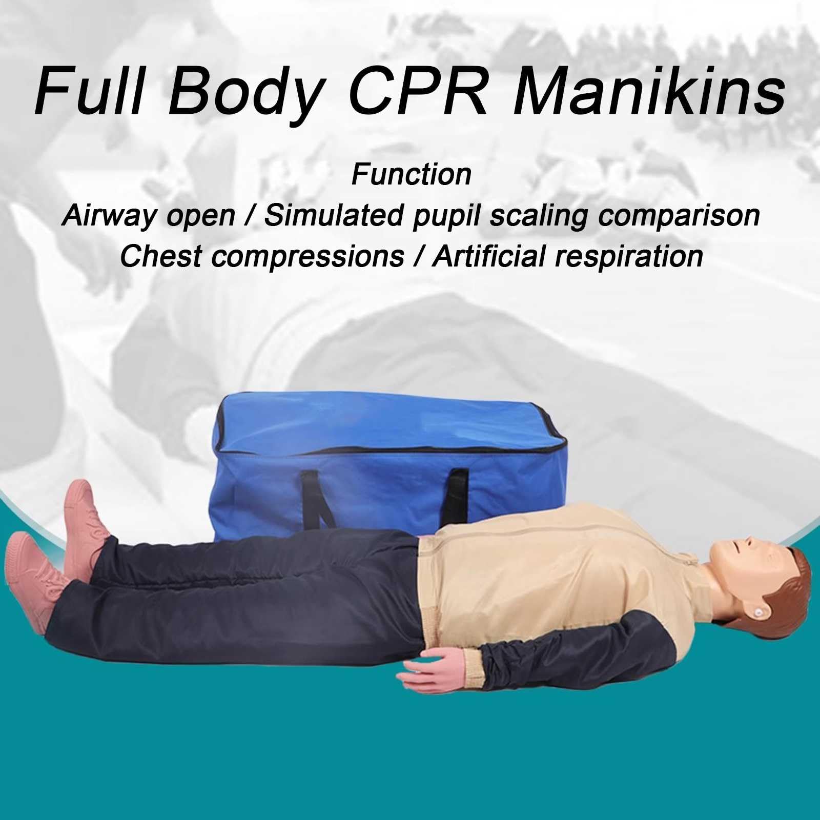 2 Juegos RCP Entrenamiento Completo Cuerpo Maniquí de Entrenamiento en RCP con Piel Facial Reemplazable & 4 Bolsas Pulmonares Reemplazables & Bolsa de Almacenamiento & Estera