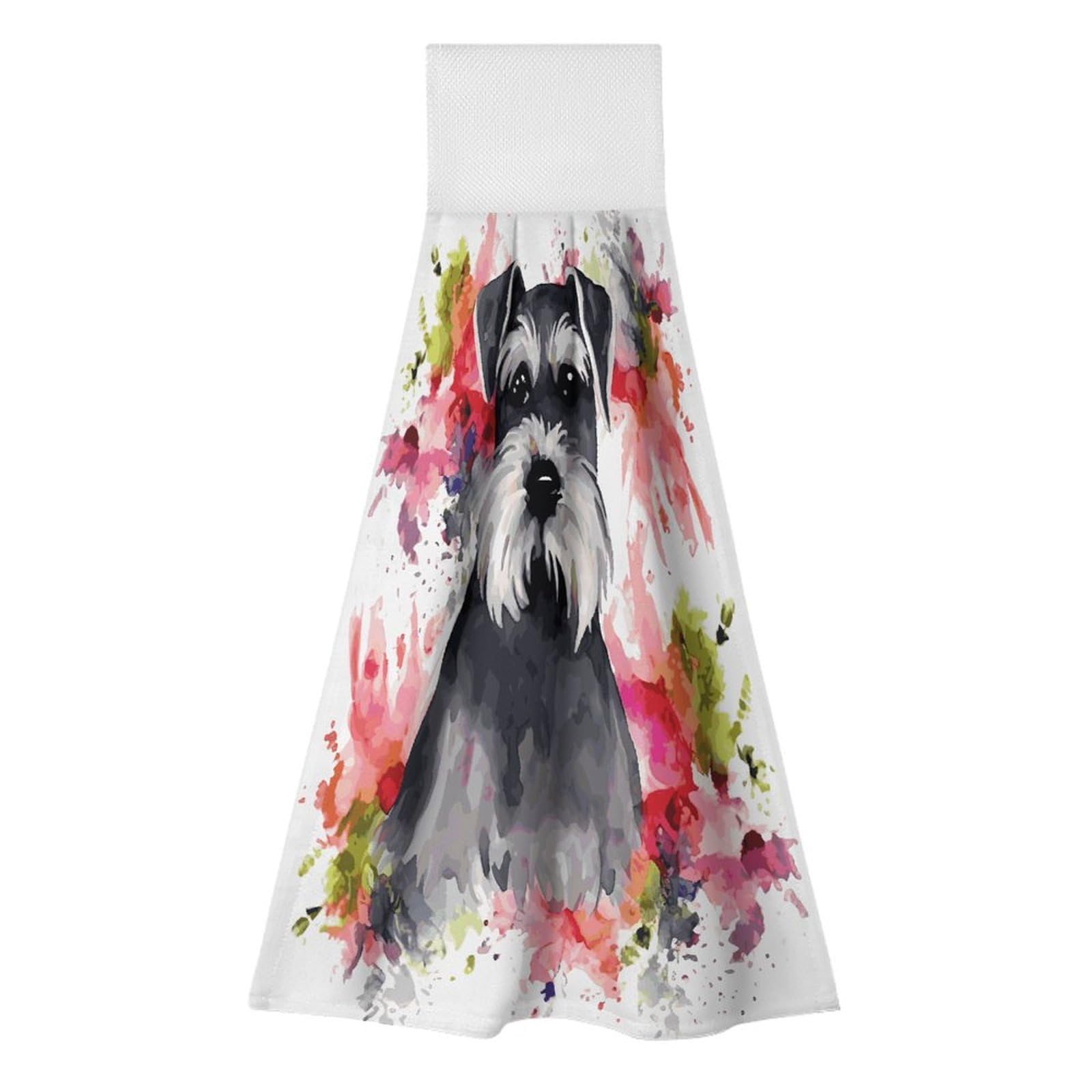 Khauerbc Style Schnauzer Hand Towel For Quick Drying & Absorbent,Kitchen Towels Polyester,11.9 * 11.6 In,Yoga Towel For Bathroom,Kitchen,Gym,Shower,Hotel,And Spa