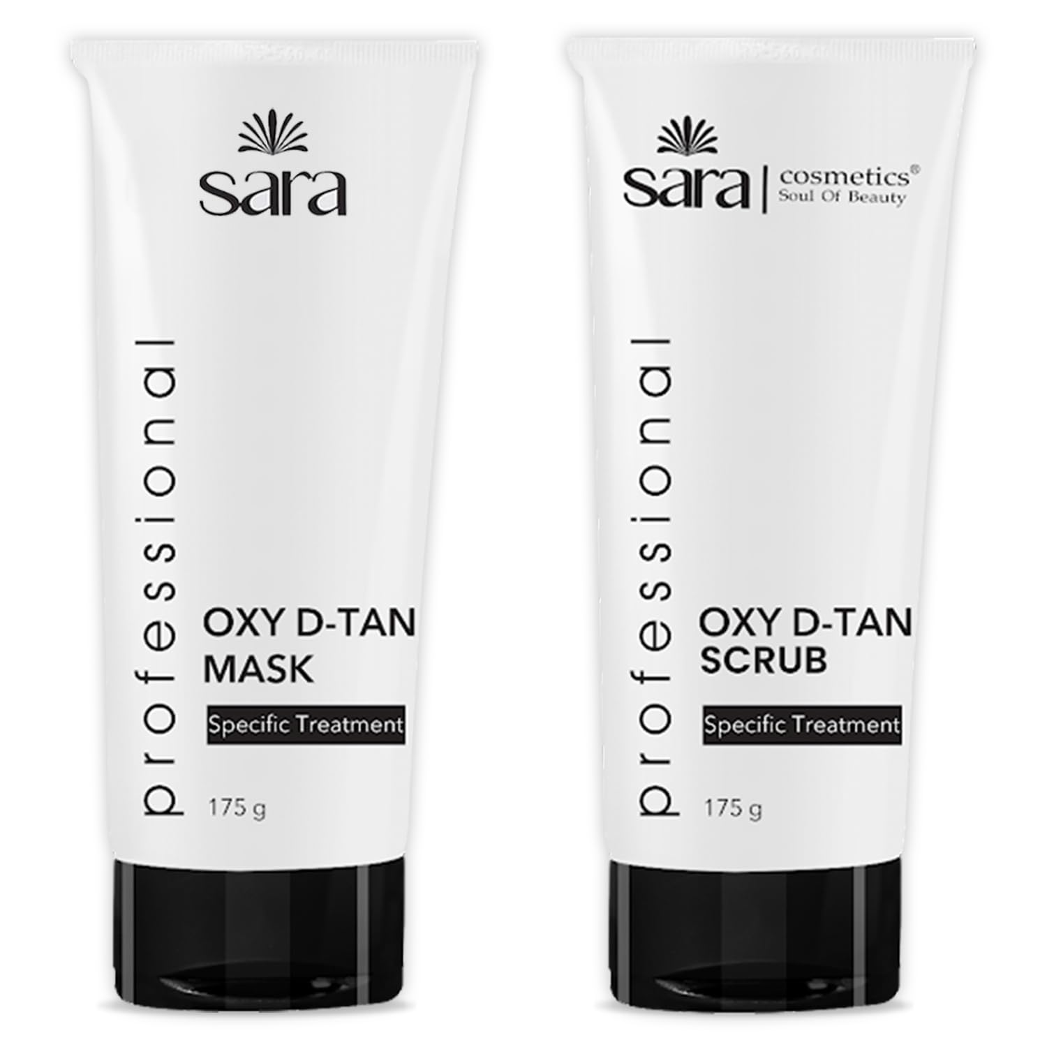 SARA SOUL OF BEAUTY Oxy D-TAN® Mask & Scrub Combo Set for Tan Removal and Skin Tone Correction for Oily and Blemish Prone Skin 175 gm | De-Tan for Men and Women | Pack 2