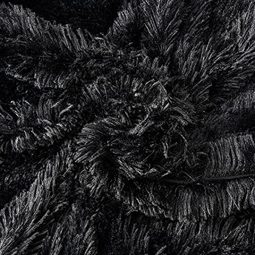 Yusoki Black Faux Fur Throw Pillow Covers-18" X 18",Set Of 2-Soft Fleece Cushion Cases Fuzzy Fluffy Cozy Pillow Shams For Sofa Bed Decor Couch Bedroom Without Insert #TOP2