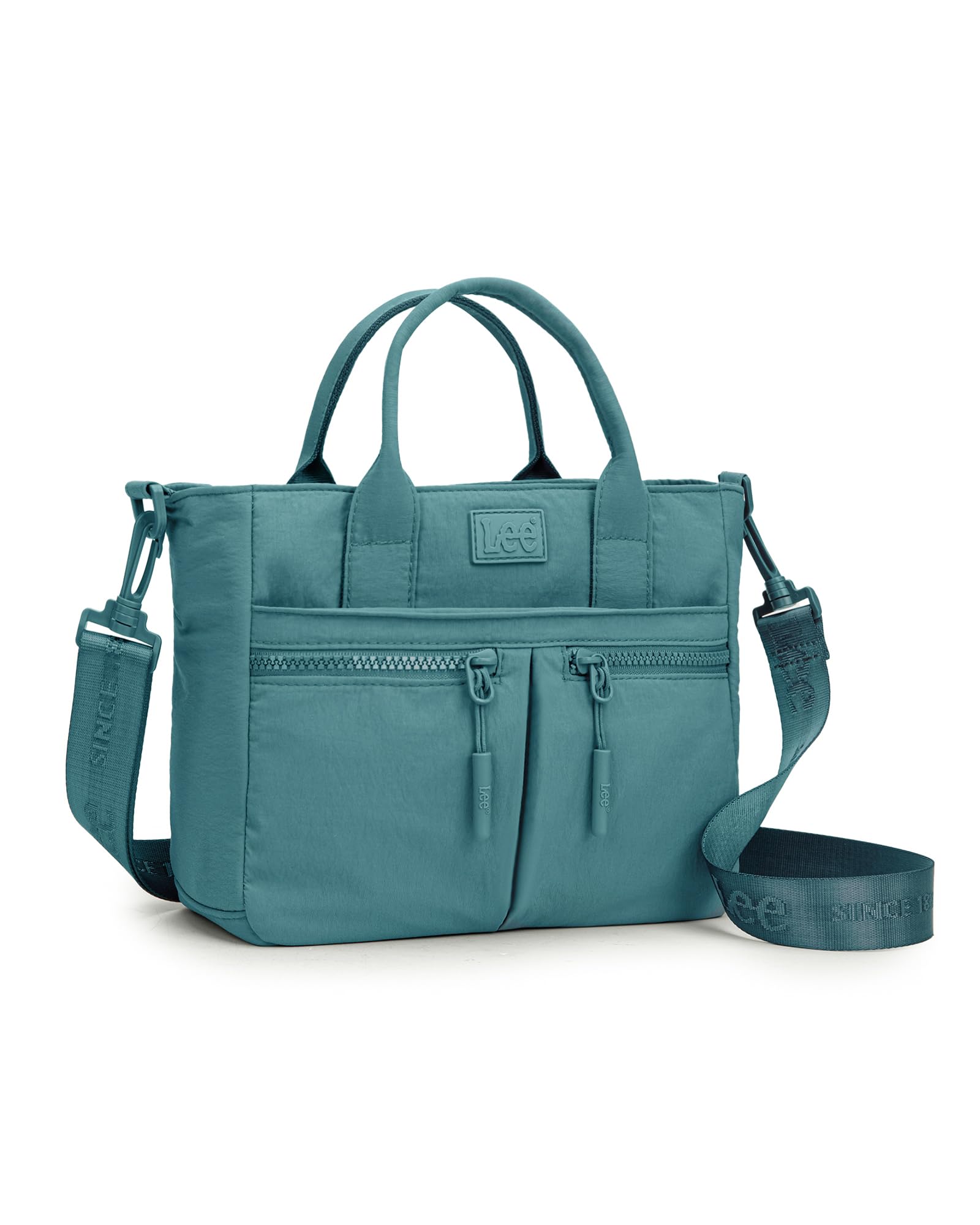 Lee Mini Nylon Tote Bag for Women, Multi Pocket Crossbody Purse with Zipper