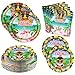 Osonm 180PCS Hawaiian Aloha Party Supplies Serve 60, Luau Tropical Party Paper Plates and Napkins Kit for Summer Pool Beach Birthday Party Decorations, Includes Dinner Plates, Dessert Plates, Napkins