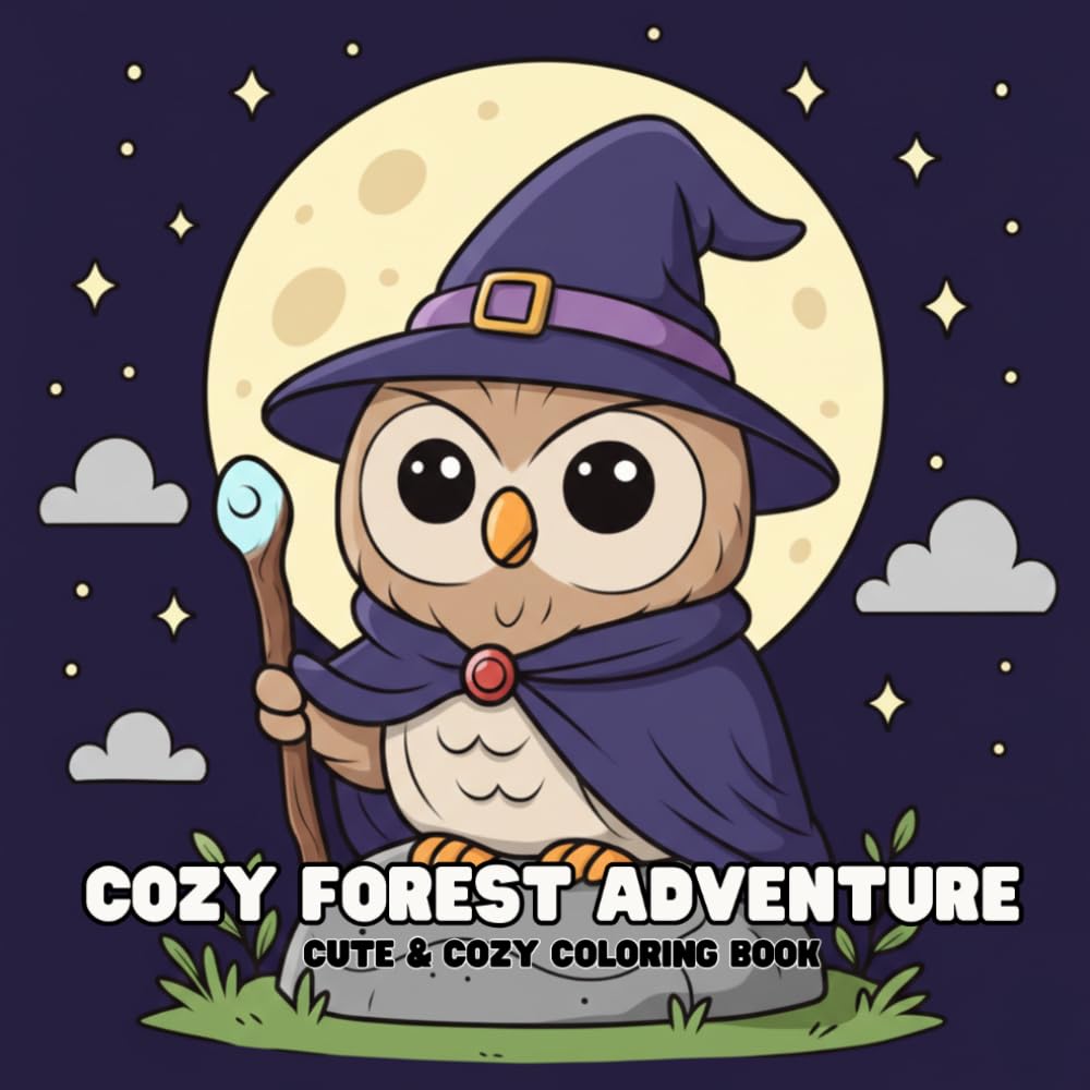 Cozy Forest Adventure: Bold & Easy Coloring Book for Adults (25 Pages)