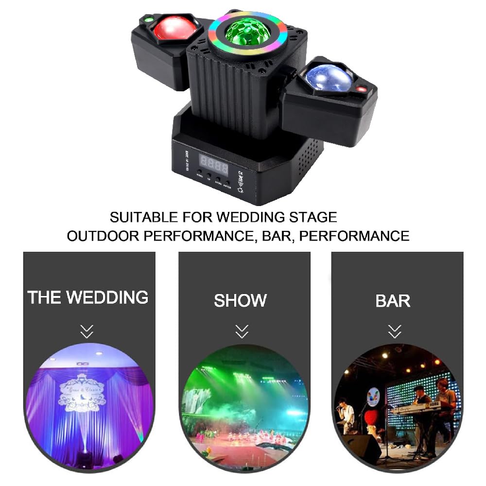 LED Moving Head 50W DJ Bühnenlicht DMX512 19 Kanäle | Rotierende Beam Effekte, Strobe, Soundsteuerung und Fernbedienung für Disco, Club, Bühne und Party