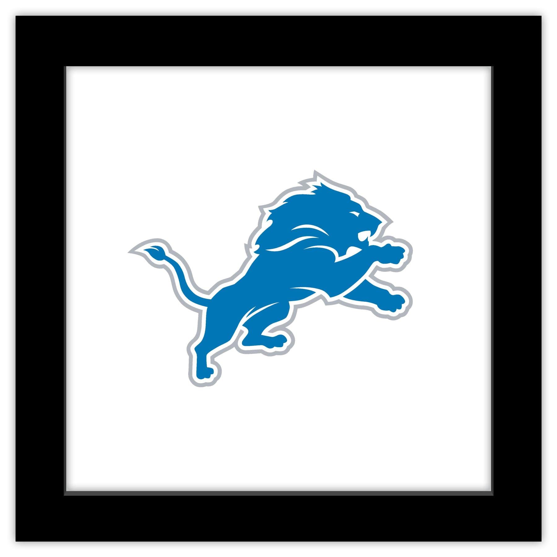 Trends International Gallery Pops NFL Detroit Lions - Primary Mark Wall Art, Black Framed Version, 12'' x 12''