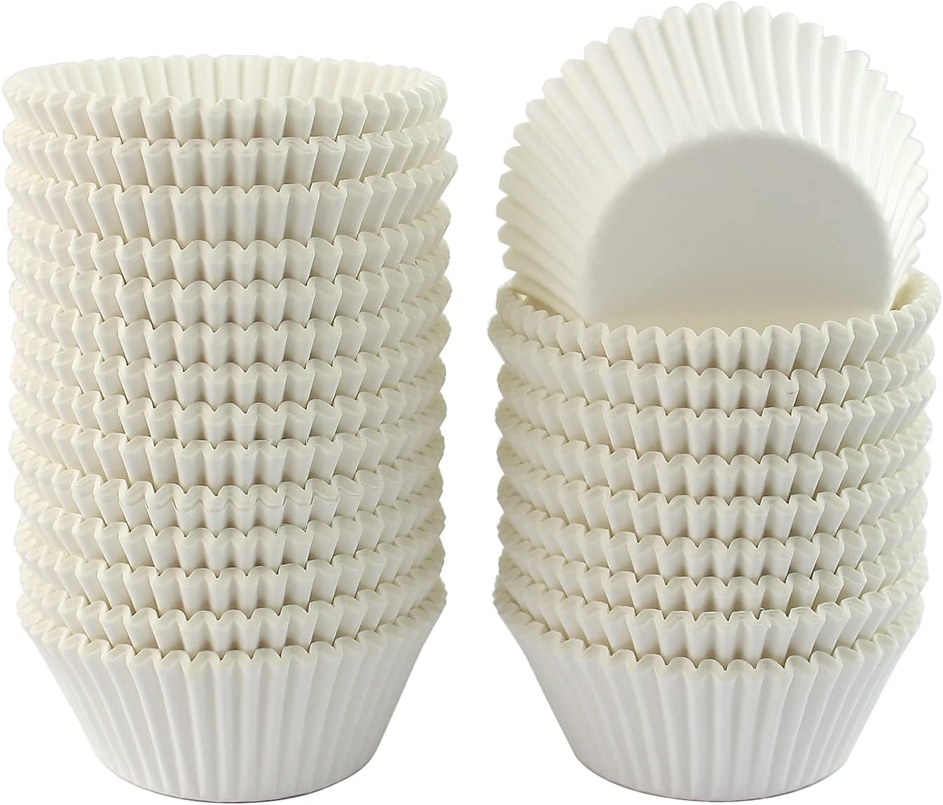 Standard White Cupcake Liners 500 Pack, No Smell, Food Grade & Grease-Proof Paper Baking Cups