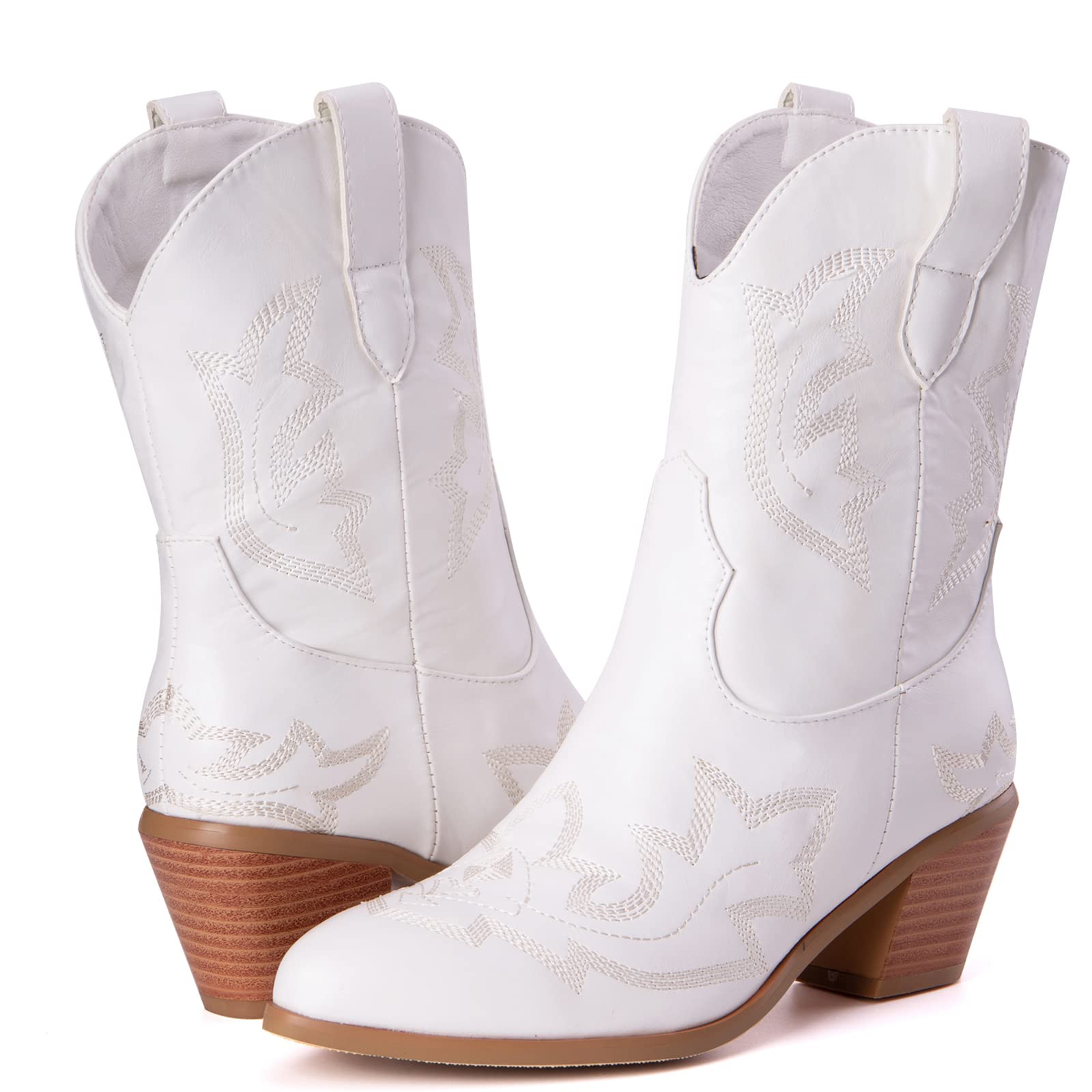 Onewus Botas cortas vaquero para mujer Botas occidentales - Botines de vaquera retro