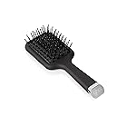 ghd The Mini All-Rounder Paddle Brush - Professional Detangling Hair Brush for Blow-Drying, Smoothing, Straightening and Updos - Non-Slip Handle, Soft Cushion Bristles, and Broad Flat Base - Black