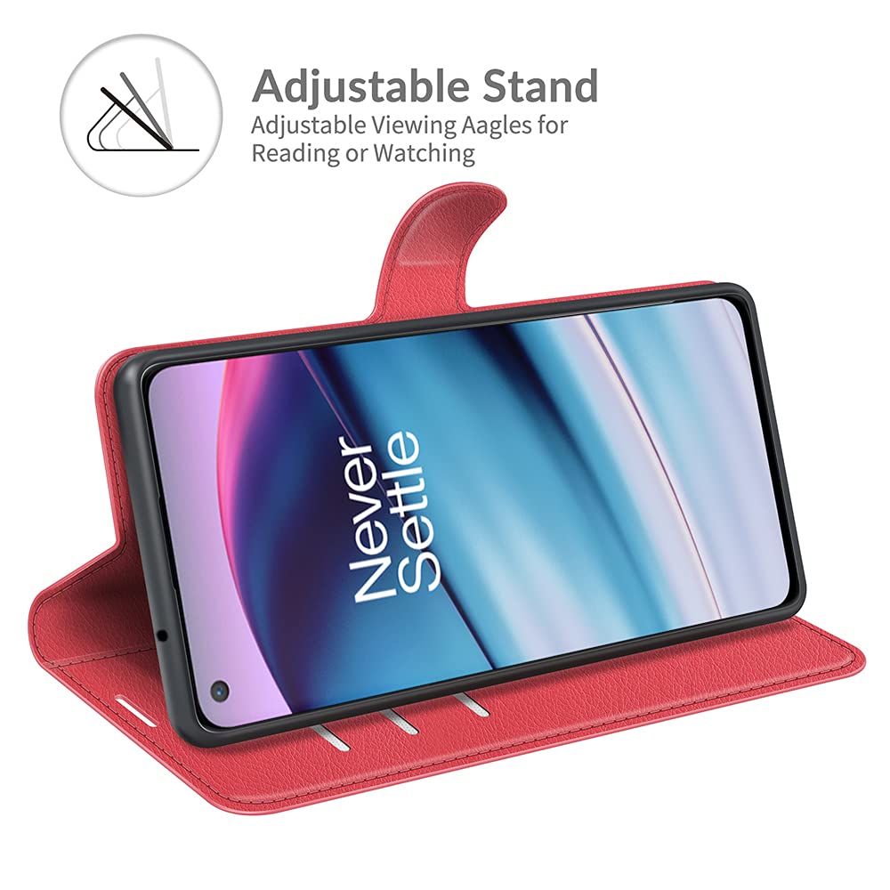 Cover per Oneplus Nord CE 5G, Custodia Flip Pelle Leather