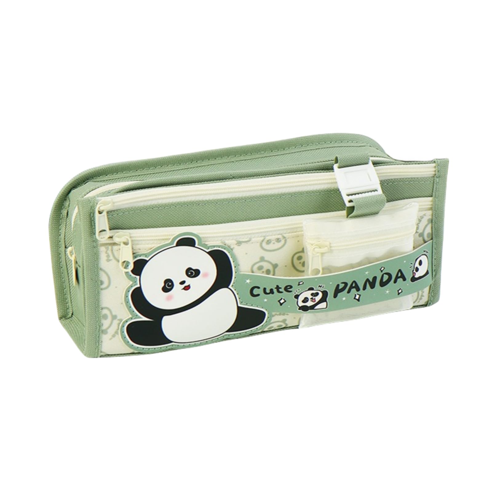KCatsy Estuche Escolar Oso Panda Estuches de Lápices de Grande Capacidad Estuches Escolares con Multi-Compartimentos Estuche Verde Vuelta al Cole Cartucheras Escolares