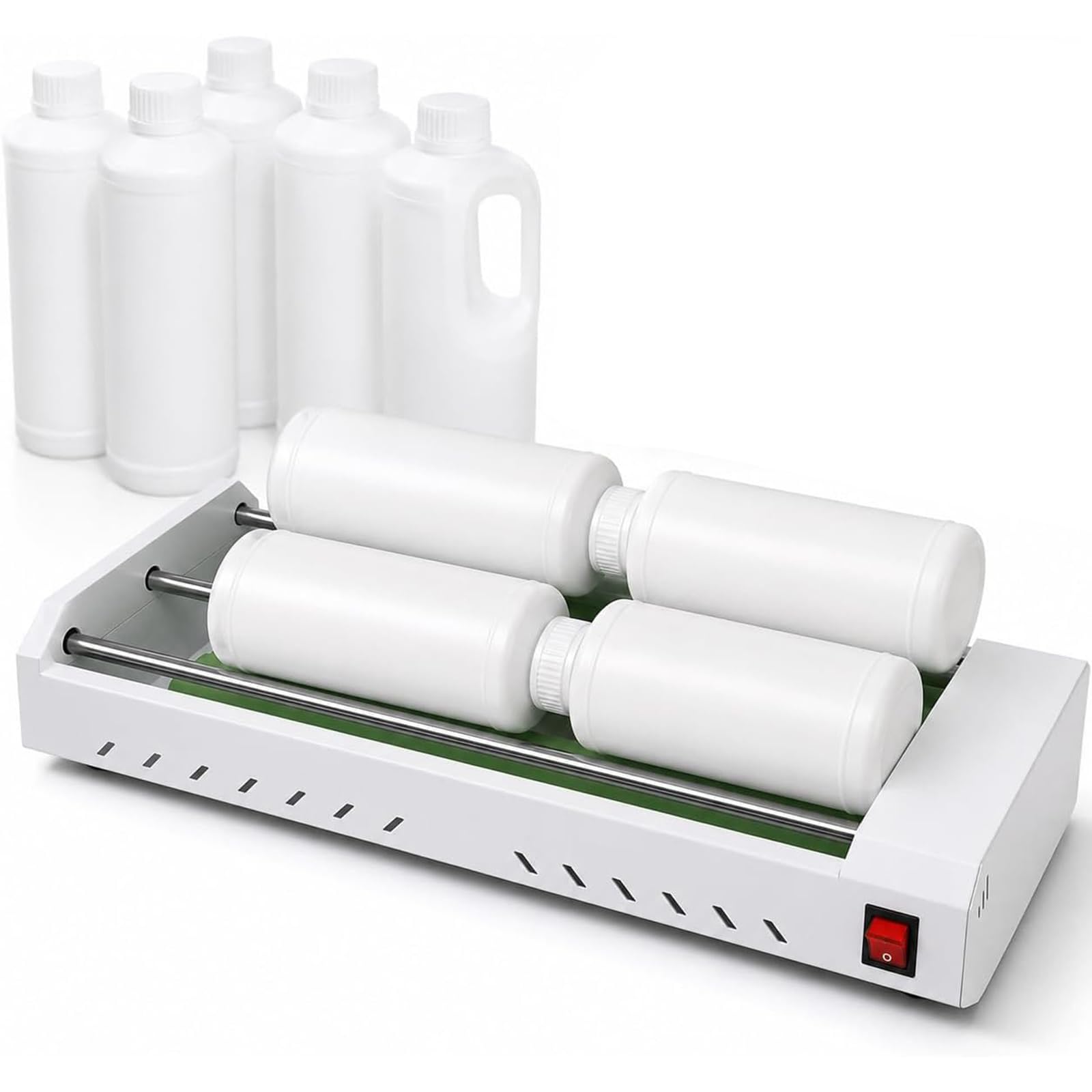 Agitador De Pintura Eléctrico, Máquina De Rodillo Antisedimentación De 6w | Dispositivo Rotador Agitador de Rodillos DTF, Mezclador de Rodillos para Tinta Blanca y Botellas de Reactivos(220V)