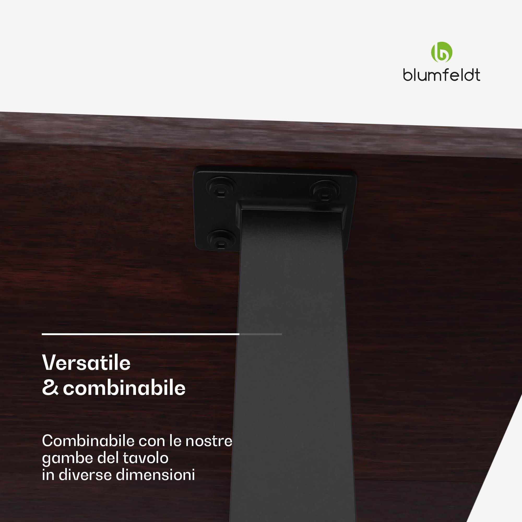 blumfeldt Bearsdon Piano di Legno per Tavolo - 140x80 cm, Resistente ai Graffi & al Calore, Design Moderno in Teak, Ideale per Ambienti Industriali & Minimalisti - Piano Tavolo Legno Durevole