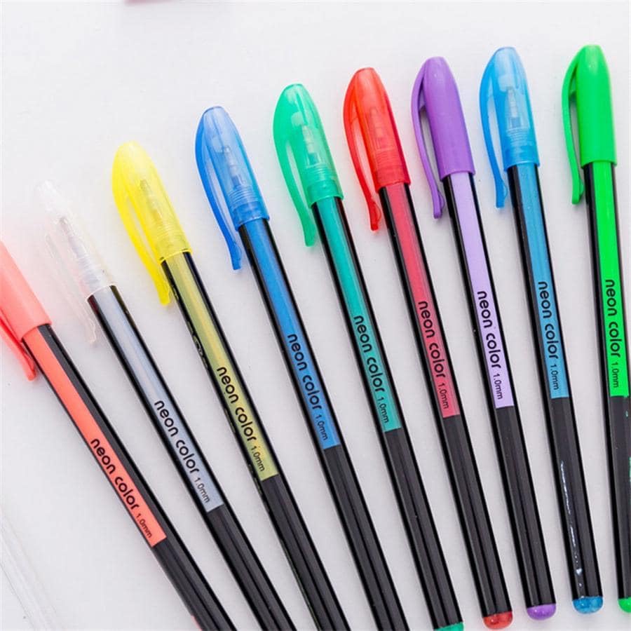 Image of Corslet Colored Pens - Set of 48 Neon Gel Pen | Includes Fluorescent, Metallic, Glitter & Pastel Color Flash & Candy Style Custom Neutral Pens for DIY Art, Sketching, Drawing & Crafts