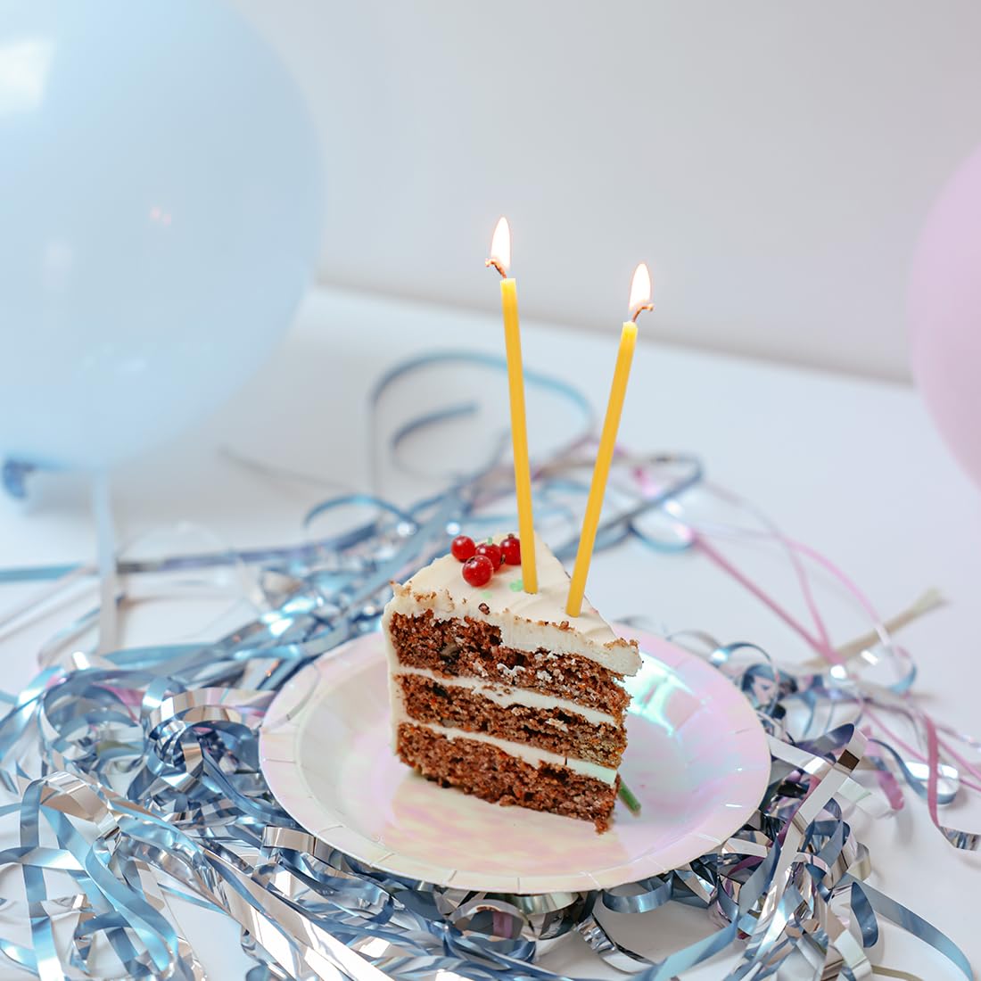 DEYBBY Świece urodzinowe z wosku pszczelego, 7,3 stopy cienkie świece woskowe bez kapania i bez dymu ekologiczne świece stożkowe z wosku pszczelego do domu kolacja ciasto modlitwa kościół