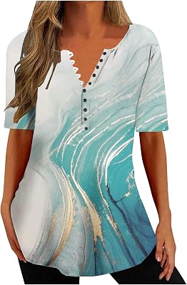 💎 75% MEGA DEAL! Damen Shirts Lose Print Blusen Elegant Kurzarm Longshirt Frau Pullover Elegante Grafik Drucken Blusen & Tuniken