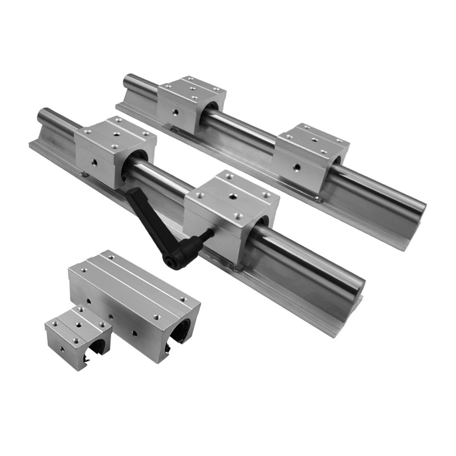 Système de rail linéaire SBR20 (lot de 2) avec 4 chariots coulissants SBR20UU for un mouvement fluide Composant(1000mm)